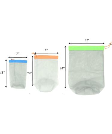 Stuff Sack Set of 3 Lightweight Nylon Mesh Drawstring Storage Bag for Travelling Hiking - Buy Online on GoSupps.com