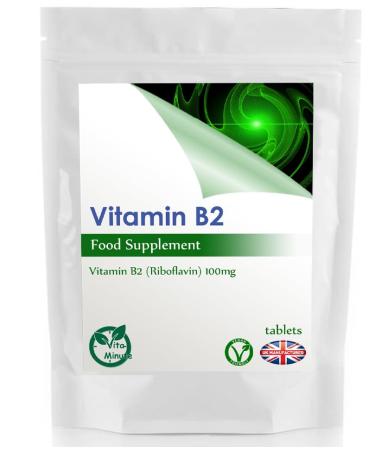 Vitamin B2 Riboflavin 100mg Tablets | High Strength | Vegan | Helps with Tiredness and Fatigue Supports Energy Levels (Pack of 90)