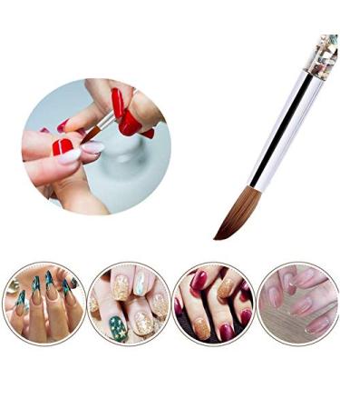 100% Kolinsky Sable Nail Brush - Round Acrylic Nail Art Tool for Perfect Gel Manicures | Liquid Glitter Handle (12#) - Buy Online on GoSupps.com