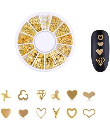 Nail Art Studs Gold Star Moon Nail Beads Metal Stickers Glitter DIY Nails Decoration nail art studs - Buy Online on GoSupps.com