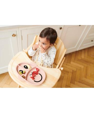 Matchstick Monkey Baby Weaning Section Plate - 3 Split Anti-Slip Silicone Plate for 12+ Months - Dusty Pink - Buy Online on GoSupps.com