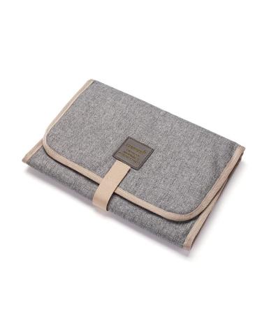 Baby Mobile Changing Mat 30x60cm Waterproof Foldable for On the Go Multifunctional (Gray)