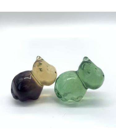 Gemstones for Decoration Natural Fluorite Mini Cow Handmade Quartz Carved Polished Decoraction Polished Stone Crystal JZIGTDEM
