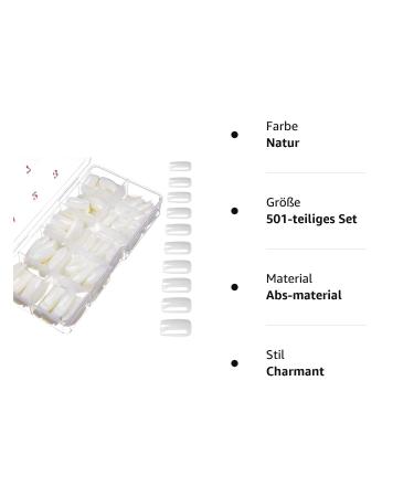 500pcs Natural Coffin Nails Tips - Artificial Fingernails for Women & Girls | Full Set of False Nails - Buy Online on GoSupps.com