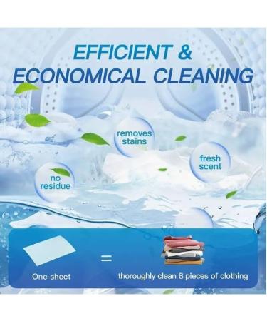 Eco-Friendly Laundry Detergent Soap Sheets - 120 Loads Easy Dissolve No Plastic Jug High Concentration - Buy Online on GoSupps.com
