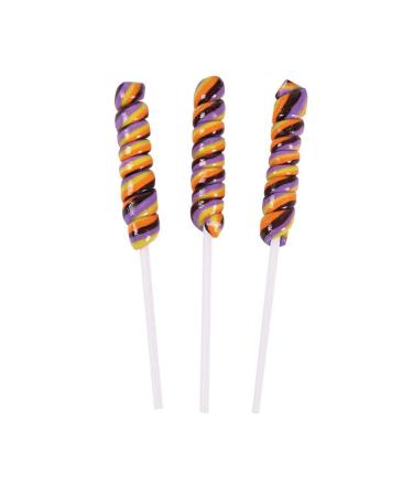 Mini Twisty Lollipops, Unicorn Pops, Nostalgic Candy, Suckers, 24 Pieces, Individually Wrapped, Halloween, Orange and Black - Buy Online on GoSupps.com