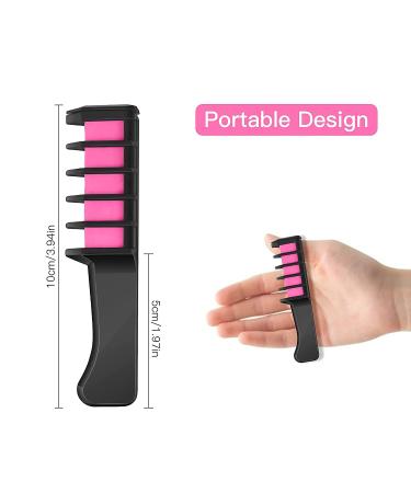 MSDADA Hair Chalk Comb for Kids - Washable Temporary Hair Color Dye - Girls Gifts for Christmas & Halloween - 5 Pink + 5 Purple - Buy Online on GoSupps.com
