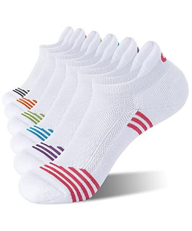 CelerSport 6 Pack Women's Ankle Running Socks Low Cut Athletic Sports Socks Medium Mixed