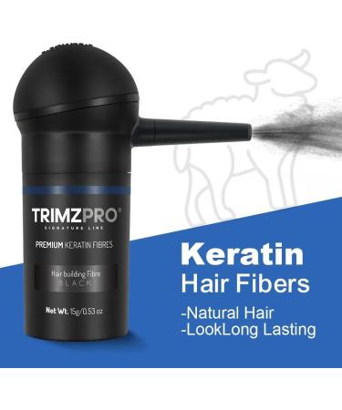 Trimzpro Signature Keratin Hair Fibres 14g - 10 Shades | Instant Thickening & Concealing Powder | Lock-In Tech for Natural Look & Durability | Hair Volumizer for Men & Women MEDIUM BLONDE - Buy Online on GoSupps.com