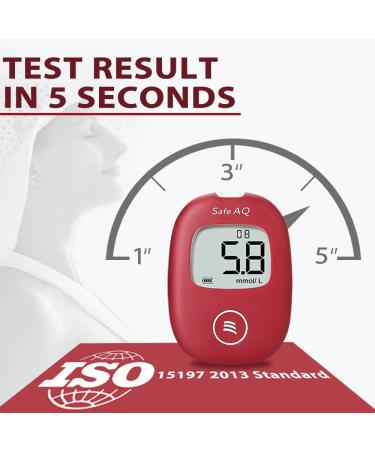 Diabetes Testing Kit Blood Glucose Monitor Safe AQ Smart No Coding Blood Sugar Tester with 50 Test Strips + 50 Lancets + Lancing Device + Cary Case + English Manuals Glucometer - in mmol/L Smart AQ kit x 50 - Buy Online on GoSupps.com
