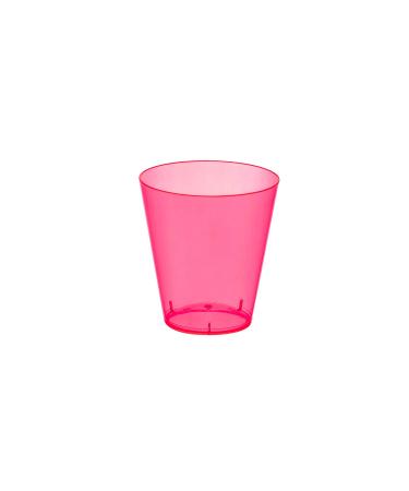 Party Essentials Hard Plastic 2-Ounce Shot/Shooter Glasses, Neon Pink, 50 Count