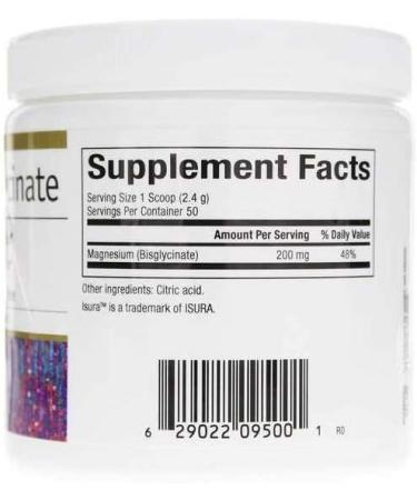 Bioclinic Naturals Magnesium Bisglycinate 200mg Powder - 4.2 oz | High Absorption Formula - Buy Online on GoSupps.com