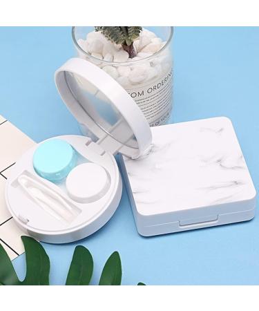 Nordic Style Marble Contact Lens Container Box | Luxurious & Lightweight Female Care Case - Buy Online on GoSupps.com