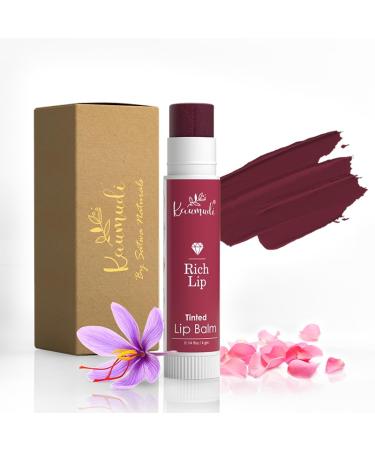 Kaumudi Handmade & Natural Lip Balm for Women & Men with Rose Damascena & Saffron Essential Oil (Rich Lip)