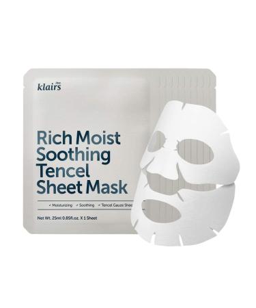 Dear Klairs Rich Moist Soothing Tencel Sheet Mask - Hydrating Beauty Mask (1 Sheet, 25ml) - Buy Online on GoSupps.com