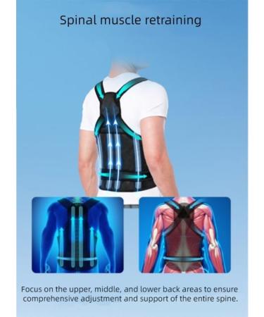 Back posture correction with spinal support correction with anti hunchback corrector (black Large) Large Black - Buy Online on GoSupps.com