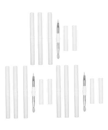 Didiseaon 12 Pcs Double-ended Silicone Liner Silicone Brush Eyeshadow Lip Scrub Brush Lidded Lip Silicone Makeup Applicator Lip Wands Reusable Lip Multi-use Lip Eye Shadows 12.00X1.00X1.00CMx3pcs Whitex3pcs