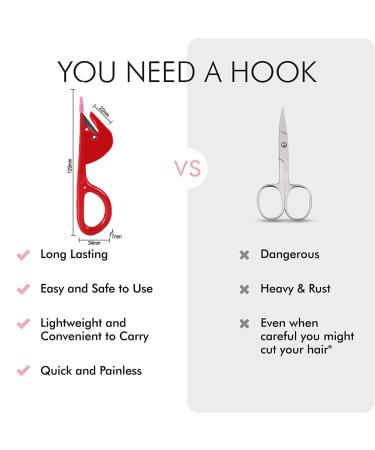 Vrose Flosi Elastic Rubber Band Cutter for Hair - Hair Tie Remover with 3 Red Pony Picks & 500 Clear Elastics - Easy Grip Hair Accessories for Girls & Women - Buy Online on GoSupps.com