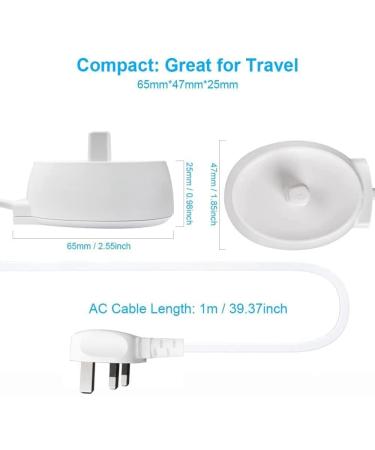 Electric Toothbrush Replacement Charger for Oral B More Safety Compatible with Most Oral B Braun Toothbrush Charger Base Inductive Model 3757 Charger Waterproof IPX7 Portable Travel - Buy Online on GoSupps.com