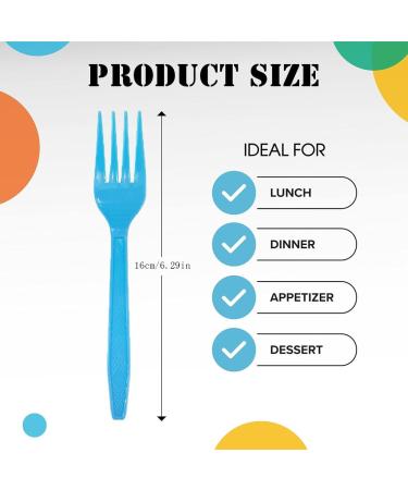 100Pcs Disposable Plastic Utensils 6.49In Blue Plastic Forks Disposable Forks Disposable Plastic Cutlery for Dinners Buffets Take-Out Catering Food Services 100PCS Plastic Forks - Buy Online on GoSupps.com