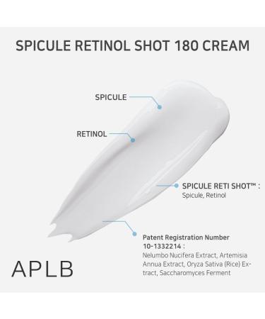 APLB Spicule Retinol Shot 180 Cream | SPICULE RETI SHOT 180 1.86 FL.OZ/Korean Skincare Gentle Exfoliation Wrinkle Care Long lasting hydration Revitalize for gentle and improve skin texture - Buy Online on GoSupps.com