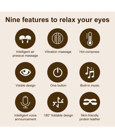 5-Mode Eye Massager for Migraine Relief - Foldable Heat Therapy Eye Mask with Voice Broadcast Kneading & Vibration Functions - International Shipping - Buy Online on GoSupps.com