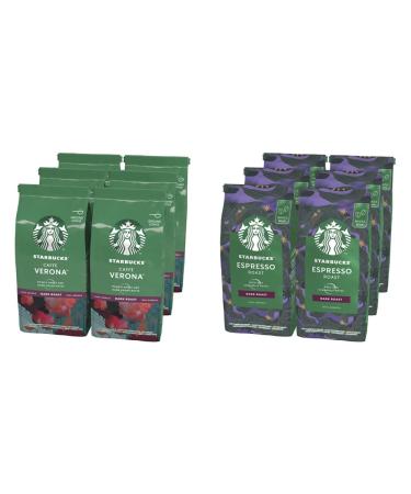 Starbucks Espresso Roast Whole coffee beans dark roasting (6 x 200g) & Caffe Verona Filter coffee roasted coffee ground dark roasting (6 x 200g) bundle with Caffe Verona Filter coffee espresso Dark 6 x 200g