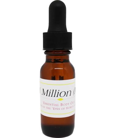 One Million - Type PR For Men Scented Body Oil Fragrance Glass Dropper Top - Gold - 1/2 oz. - ID#38556 0.5 Fl Oz (Pack of 1)