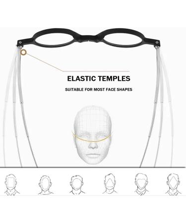 Folding Reading Glasses Blue Light Blocking Computer Reader Metal Round Frame Anti Eyestrain Eyeglasses(Couleur:Noir Grandeur:1.0x) - Buy Online on GoSupps.com