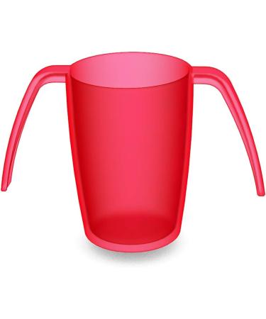 Ornamin Two Handled Mug 220ml Red with Spouted Lid - Ergonomic Drinking Aid Cup for Shaky Hands | Care Feeding Cup - Firm Hold, Small Opening - Buy Online on GoSupps.com