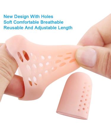 10 Pack Silicone Toe Protection Sleeves - Breathable Toe Caps for Blisters Hammer Toe & Pain Relief - Beige - Buy Online on GoSupps.com