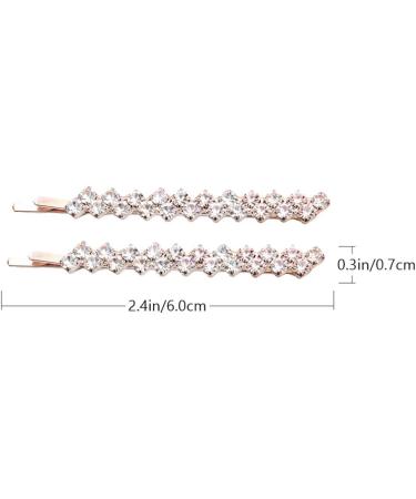 FRCOLOR 2 Pairs Rhinestone Bobby Pin Bling Crystal Metal Hair Clips Sparkly Hairpins Hair Accessories for Lady Women Girls Rose Gold - Buy Online on GoSupps.com