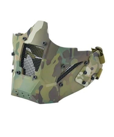 Atairsoft tactical half face mask masking mask fit fast helmet track for airsoft hunt paintball cs game bb gun shoot (mc)