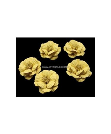 Artifacts Flor Polipiel 1a Calidad Light Salmon Miniflowers Mustard