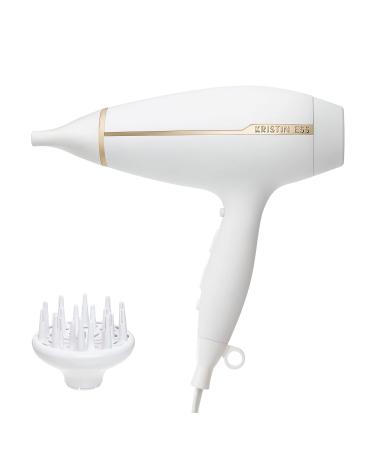 Kristin Ess Hair Iconic Style Professional Blow Dryer Ionic Settings for Smoothing + Frizz Control 2 Speeds 3 Heat Settings Dual Voltage 1875W