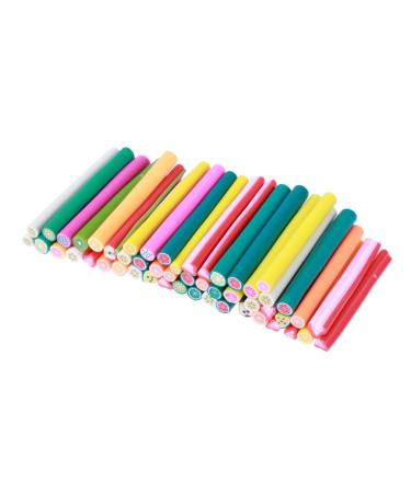 Healeved 50pcs Diy Nail Art Braiding Toy Stickers Homemade Canes 3d Nail Sticker Canes Sticks Nail Art Tips Decoration Diy Manicure Supplies Nail Decor Scrapbooking Accessories Polymer Clay