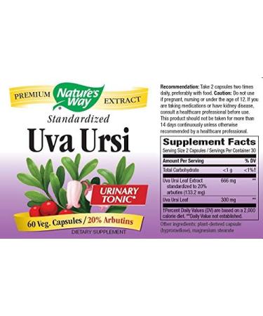 Nature's Way Uva Ursi Extract 666mg - 60 Capsules - Buy Online on GoSupps.com