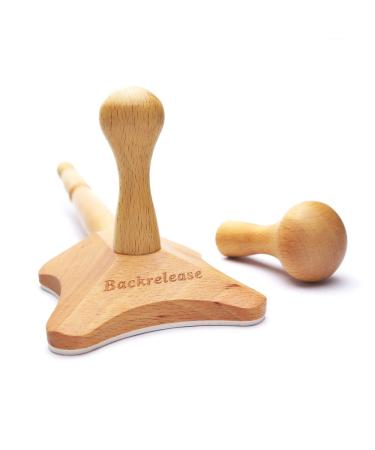 Back release trigger point massager/trigger point rod/massage stick made of wood acupressure for the whole body - solves pain tension and bonds in fascia