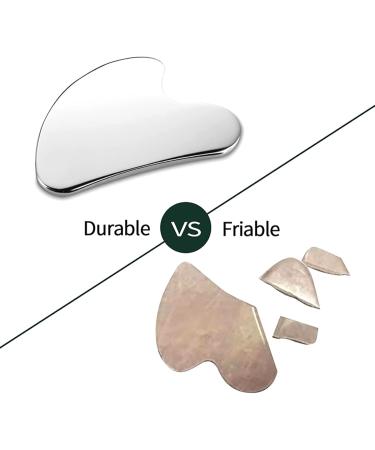 Stainless Steel Gua Sha Massager Tools for Face Neck Eye Metal Gua Sha Face Scraper Tool V-face Scraping Lift 1Pcs - Buy Online on GoSupps.com