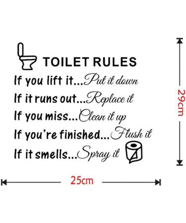 Bestjybt DIY Toilet Rules Wall Quotes Stickers - Bathroom Decals for Home Decor - Buy Online on GoSupps.com