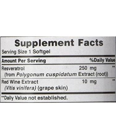 Puritan's Pride Resveratrol 250mg - 60 Count | High-Quality Antioxidant Supplement - Buy Online on GoSupps.com