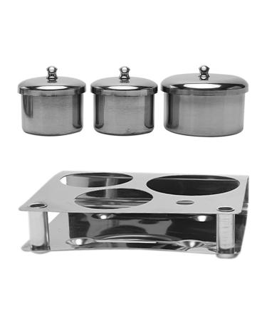 3PCS Stainless Steel Acrylic Nail Tips Dappen Dish Set - Nail Art Equipment Tools (Silver) - Buy Online on GoSupps.com