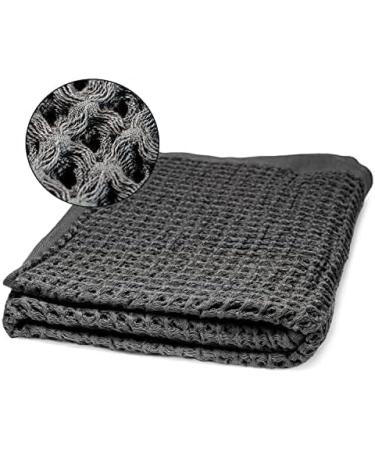 SUTERA Silverthread Waffle Towel California | Quick Drying & Ultra Soft Luxury Hand Towel | Grey 16x30 - Buy Online on GoSupps.com