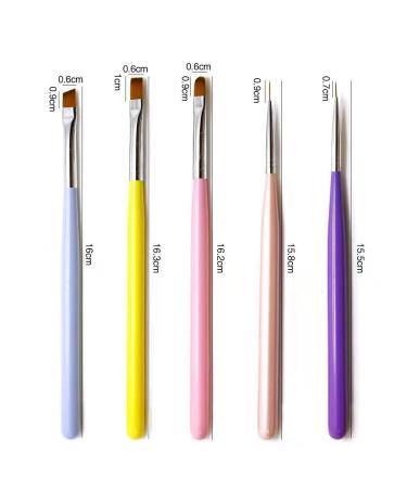 5-Piece Nail Polish Brush Set | Nail Art Design & Liner Brushes for UV Gel | International Shipping - Buy Online on GoSupps.com