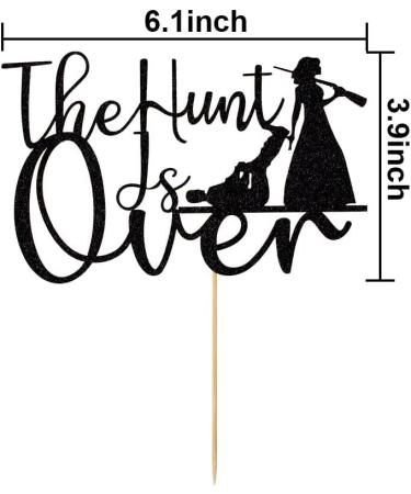 The Hunt is Over Cake Topper Funny Guns Themed Bride & Groom Wedding / Engagement / Bridal Shower Party Cake Decorations Black Glitter - Buy Online on GoSupps.com