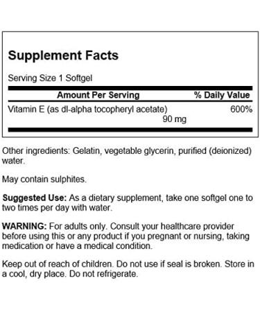 Swanson Vitamin E 200 IU Softgels (90mg) - Pack of 60 (3 Pack) - Buy Online on GoSupps.com