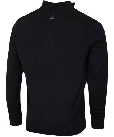 Calvin Klein Men's 1/2 Zip CK Golf Sweater - Black/Red - Stylish & Comfortable Golf Apparel - Size M - International Shipping Available - Buy Online on GoSupps.com
