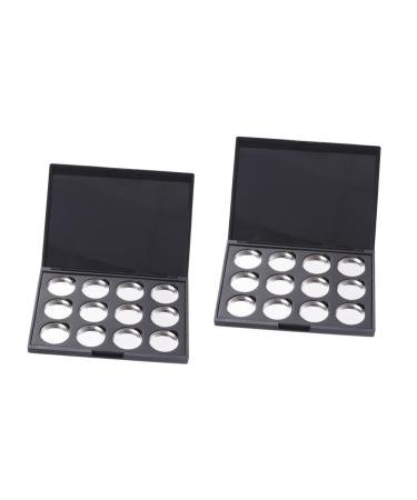 Housoutil 2pcs Makeup Pallet Travel Tray Powder Eyeshadow Diy Empty Eyeshadow Tray Makeup Tray Empty Makeup Magnetic Eyeshadow Palette Makeup Eyeshadow Cosmetic Makeup Box 12k mediumx2pcs As Shownx2pcs