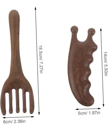 2pi ces Peigne De Massage Bois Naturel Pour Chevelu Avec Dents Larges Outil De Soin Des Cheveux Design - Buy Online on GoSupps.com