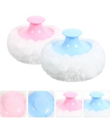 Lot de 2 Houppettes de Poudre pour B b 8 Cm Peluche Ultra Douce Ronde Couleurs Bleu Clair et Rose Clair Applicateurs pour Poudre Corporelle et Visage Lavables - Buy Online on GoSupps.com